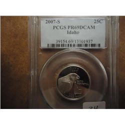2007-S IDAHO QUARTER PCGS PR69 DCAM