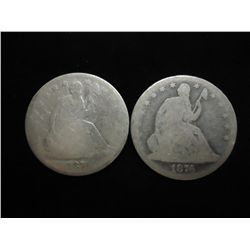 1871 & 1876 SEATED LIBERTY HALF DOLLARS