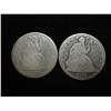 Image 1 : 1871 & 1876 SEATED LIBERTY HALF DOLLARS