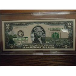 2003-A $2 FRN WITH HAWAII OVERPRINT CRISP UNC