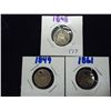 Image 1 : 1848,49 & 61 SEATED LIBERTY HALF DIMES ALL (HOLED)