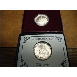 1982 D & S WASHINGTON COMMEMORATIVE HALVE UNC & PF