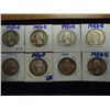 Image 1 : 8 ASSORTED 1950'S WASHINGTON SILVER QUARTERS