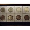 Image 2 : 8 ASSORTED 1950'S WASHINGTON SILVER QUARTERS