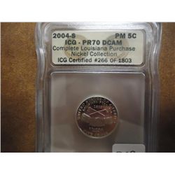 2004-S LOUISIANA PURCHASE NICKEL ICG PR70 DCAM