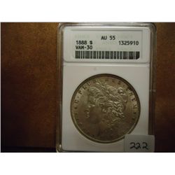 1888-S MORGAN SILVER DOLLAR ANACS AU55 VAM-30