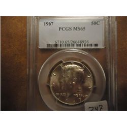 1967 40% SILVER HALF JFK PCGS MS65