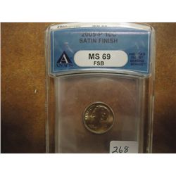 2005-P ROOSEVELT DIME ANACS MS69 FSB