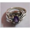 Image 1 : 3.820g Ring of Amethyst & CZ Sterling Silver