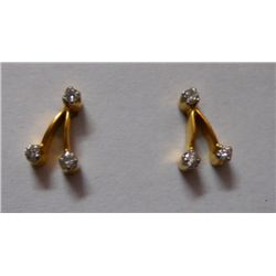 1.74g Earring of Diamond 0.12 Ctw in 18kt Yellow Gold