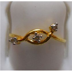 Ring of Diamond 0.08 Ctw in 1.16g 18kt Yellow Gold