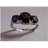 Image 1 : 2.220g Ring of Amethyst and Garnet Sterling Silver