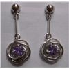 Image 1 : 5.050g Earrings of Amethyst in Silver