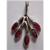 Image 1 : 4.520g Pendant of Ruby in Leaf Shape Sterling Silver