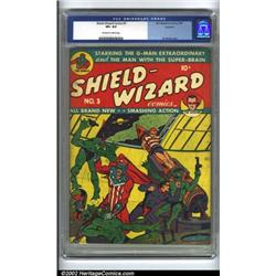 Shield-Wizard Comics #3 Rockford pedigree (MLJ, 1941) CGC VF+ 8.5 Off-white to white pages. An Ir...