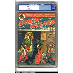 Shield-Wizard Comics #6 (MLJ, 1941) CGC VF/NM 9.0 White pages. The Shield is knocking the ghoul r...