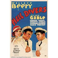 Hell Divers (MGM, 1932). One Sheet (27" X 41"). This film was the young Clark Gable's first starr...