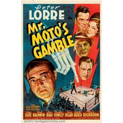Mr. Moto's Gamble (20th Century Fox, 1938). One Sheet (27" X 41"). Originally scripted as a Charl...
