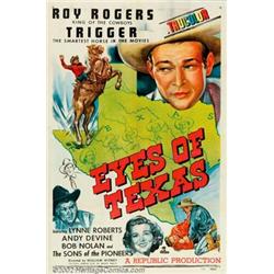 Eyes of Texas (Republic, 1948). One Sheet (27" X 41"). In this Roy Rogers film, Roy's out to inve...