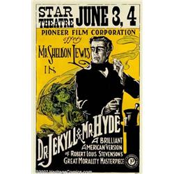Dr.Jekyll and Mr. Hyde (Pioneer Film Corp. 1920). Window Card (14" X 22"). The same year that Par...