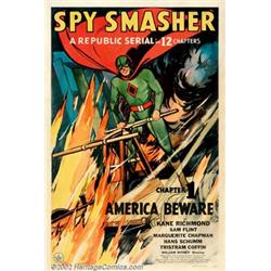 Spy Smasher Chapter#1 (Republic, 1942). One Sheet (27" X 41"). When Fawcett Publications saw the...