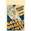 Image 1 : Gold Diggers of 1933 (Warner Brothers, 1933). Window Card (14" X 22"). Story of three out-of-work...
