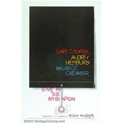 Love In The Afternoon (Allied Artists, 1957). One Sheet (27" X 41"). The late, great Billy Wilder...