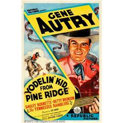 Yodeling Kid from Pine Ridge (Republic, 1937). One Sheet (27" X 41"). Gene Autry finds out that s...