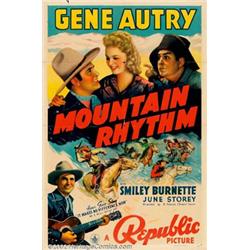 Mountain Rhythm (Republic, 1939). One Sheet (27" X 41"). Gene Autry's out to help the ranchers sa...