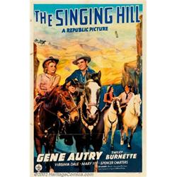 Singing Hill (Republic, 1941). One Sheet (27" X 41"). Gene Autry. Fine.  Important notice: We exp...