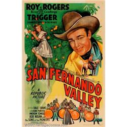 San Fernando Valley (Republic, 1944). One Sheet (27" X 41"). Roy Rogers and Dale Evans star in th...