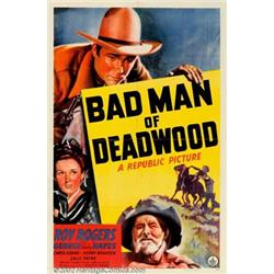 Badman of Deadwood (Republic, 1941). One Sheet (27" X 41"). Roy Rogers. Fine.  Important notice:...