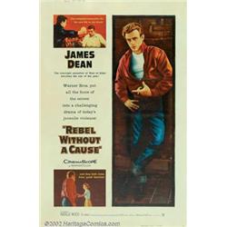 Rebel Without a Cause (Warner Brothers, 1955).(40" x 60"). Nicholas Ray's movie about teen aliena...