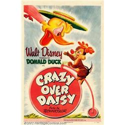 Crazy Over Daisy (RKO 1950). One Sheet (27" X 41"). Donald Duck , in the 1890's, is going to see...