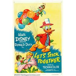 Let's Stick Together (RKO, 1952). One Sheet (27" X 41"). This cartoon chronicles an elderly Donal...