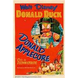 Donald Applecore (RKO, 1952). One Sheet (27" X 41"). This classic Donald Duck cartoon had Donald...