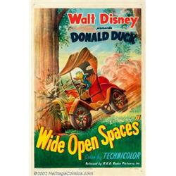 Wide Open Spaces (RKO, 1947). One Sheet (27" X 41"). Funny antics of Donald Duck feeling forced t...