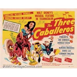 Three Caballeros (RKO, 1944). Half Sheet (22" X 28"). Fun, brilliantly animated feature starring...