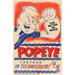 For Better Or Nurse (King Features Syndicate, 1945). One Sheet (27" X 41"). Colorful stock sheet...