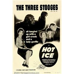 Three Stooges in Hot Ice (Columbia, 1955). One Sheet (27" X 41"). Three Stooges are detectives af...