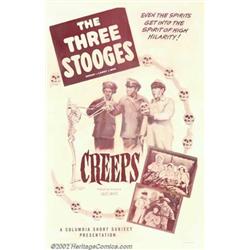 Creeps (Columbia, 1956). One Sheet (27" X 41"). The Stooges, Larry, Curly, and Shemp are movers f...