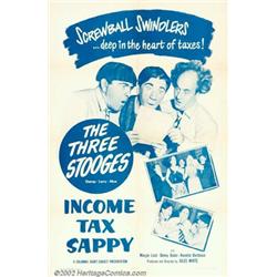 Income Tax Sappy (Columbia, 1954). One Sheet (27" X 41"). Fun Three Stooges outing finds Moe, Lar...