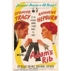 Adam's Rib (MGM, 1949). One Sheet (27" X 41"). George Cukor directed Spencer Tracy and Katharine...