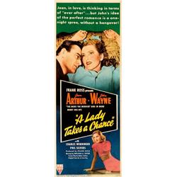 A Lady Takes A Chance (RKO, 1943). Insert (14" X 36"). John Wayne teams up with comedic talent Je...