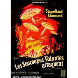 Earth Versus the Flying Saucers (Columbia, 1956). French (46" X 63"). This wonderful Kerfyser Fre...