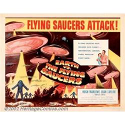 Earth vs. the Flying Saucers(Columbia, 1956). Half Sheet (22" X 28"). This horizontal format post...