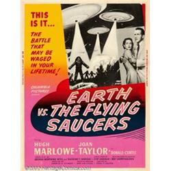 Earth vs. the Flying Saucers (Columbia, 1956). (30" X 40"). Invaders from outer space request tha...