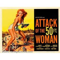 Attack of the 50ft. Woman (Allied Artists, 1958). Half Sheet (22" X 28"). Allison Hayes, our hero...
