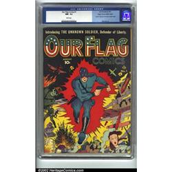 Our Flag Comics #1 Mile High pedigree (Ace, 1941) CGC NM- 9.2 White pages. Capitalizing on the bo...