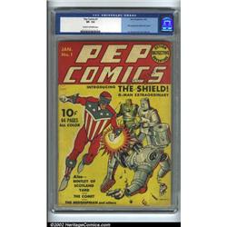 Pep #1 (MLJ, 1940) CGC VF- 7.5 Cream to off-white pages. Predating Captain America #1 by over a y...